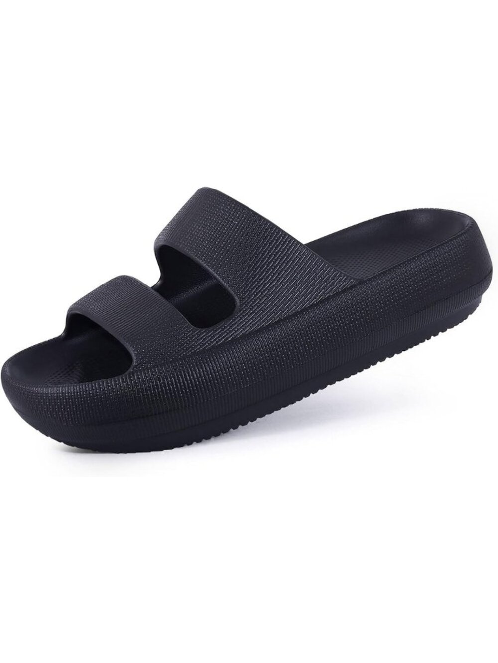 Women's Black Summer Lightweight Orthopedic Slide Soft Recovery Slip on Sandals